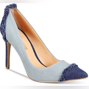 Daya by Zendaya Shelby Pointed-Toe Pumps Denim heels
